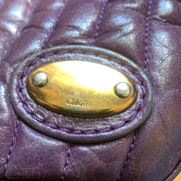 Vintage Chloe Purple Leather Shoulder Bag - Picture 10 of 16